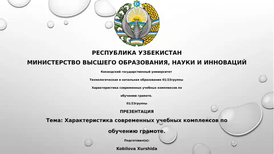 Характеристика современных учебных комплексов по обучению грамоте