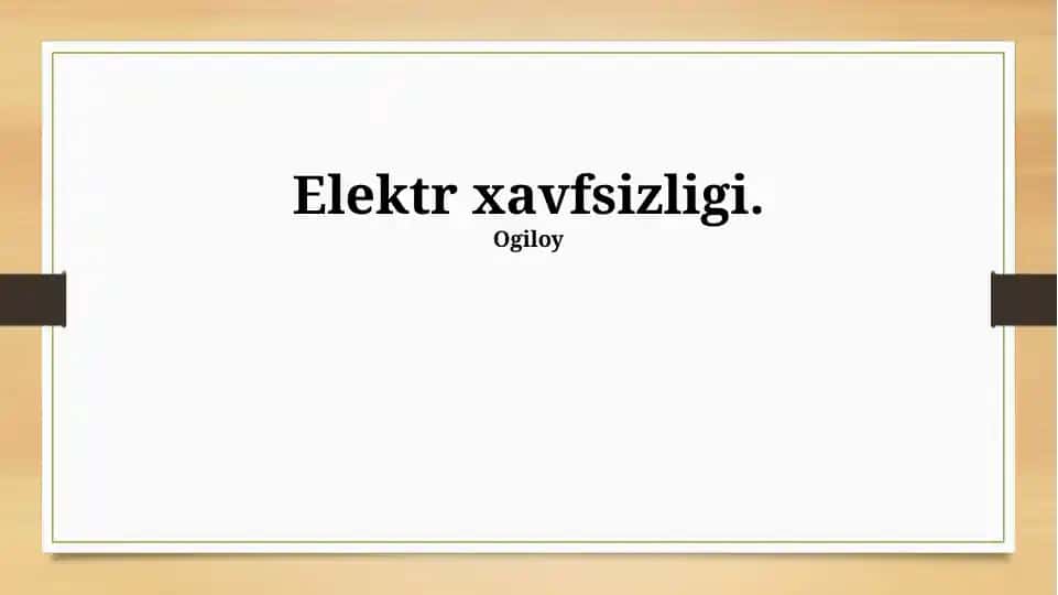 Elektr xavfsizligi