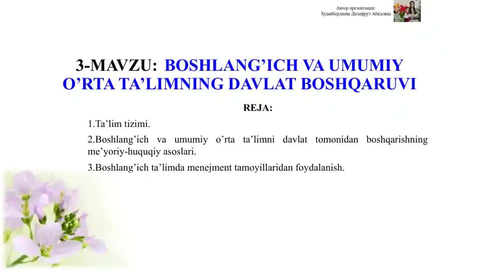 Ta'lim tizimi va davlat boshqaruv