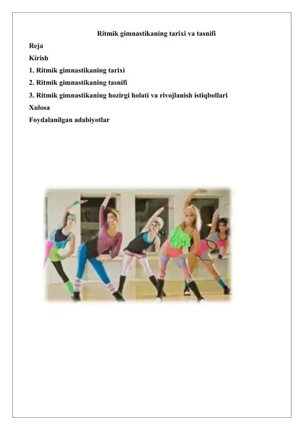 Ritmik gimnastikaning tarixi va tasnifi