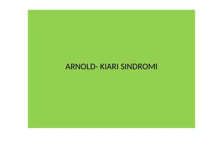 ARNOLD-KIARI SINDROMI