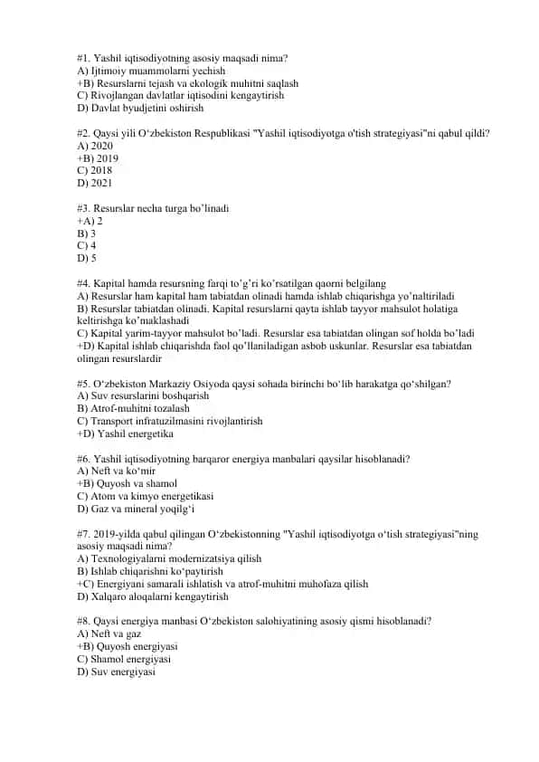Yashil iqtisodiyotning asosiy maqsadi