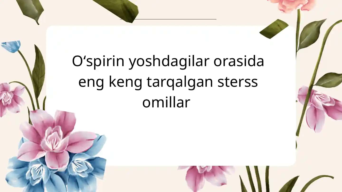 Stress haqida tushuncha