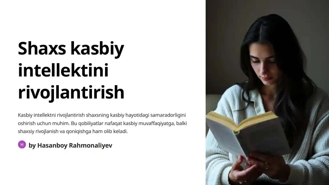 Kasbiy intellektini rivojlantirish
