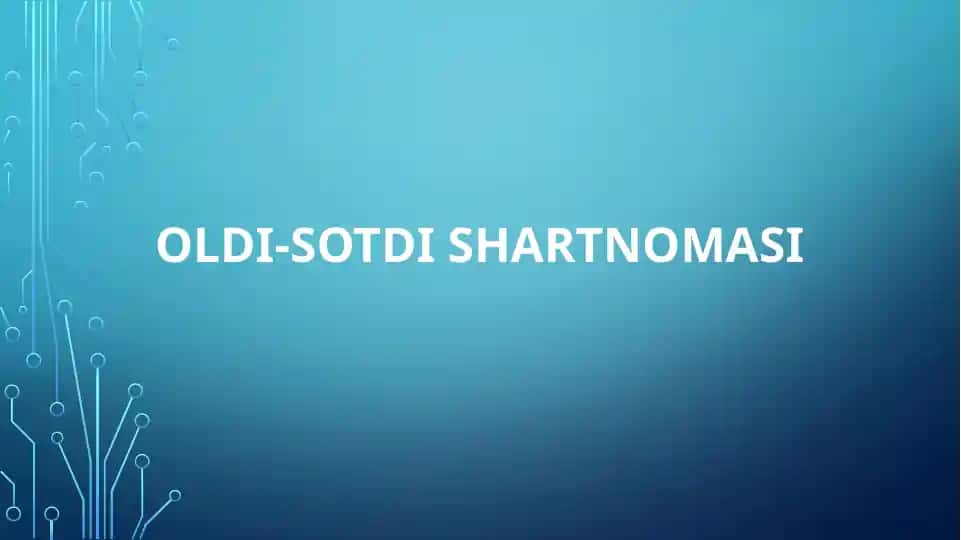 Oldi-sotdi shartnomasi