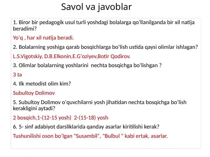 Pedagogik usullar