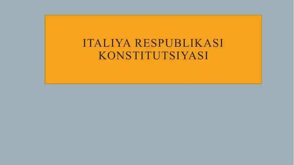 Italiya Respublikasi konstitutsiyasi