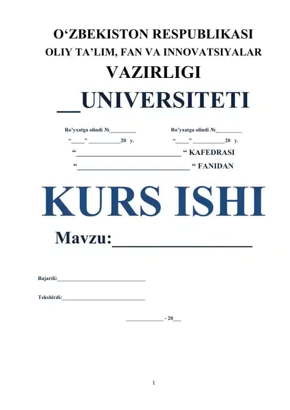 O‘zbekiston Respublikasi Konstitutsiyasi va milliy mafkurat haqida kurs ishi
