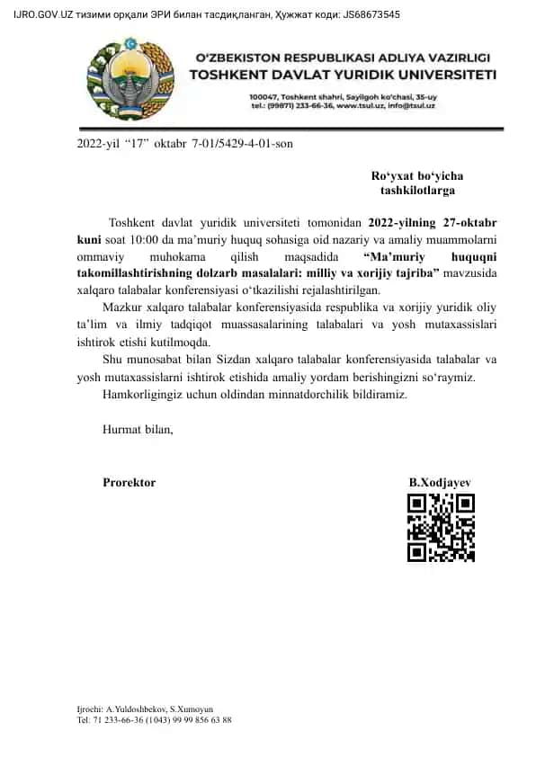Xalqaro talabalar konferensiyasi