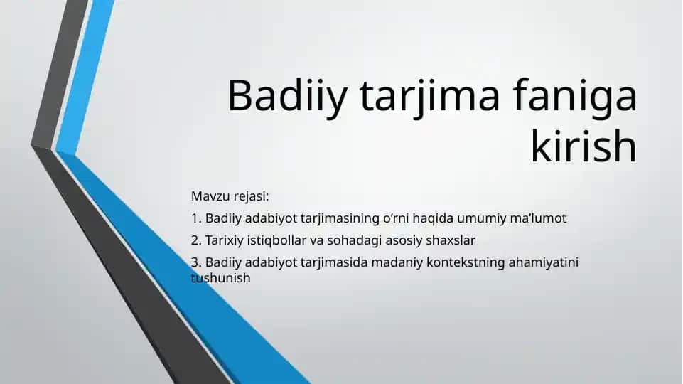 Badiiy adabiyot tarjimasi
