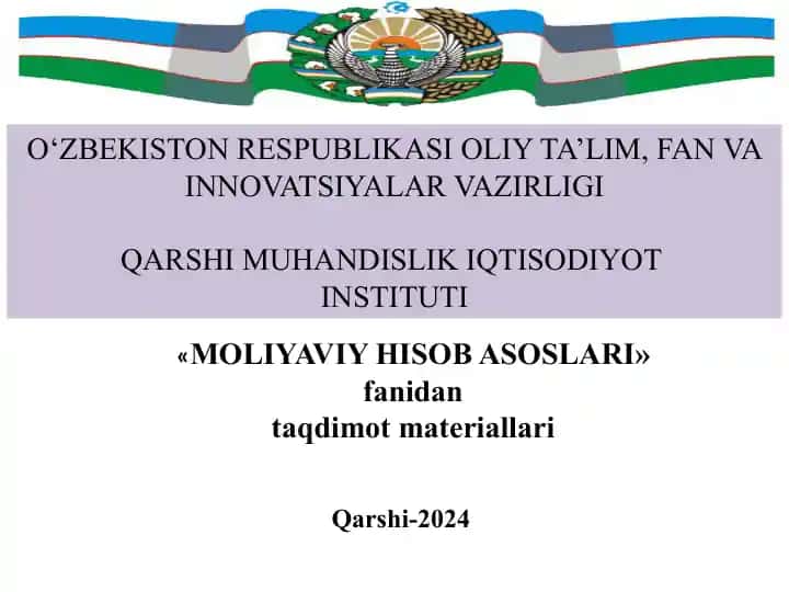MOLIYAVIY HISOB ASOSLARI