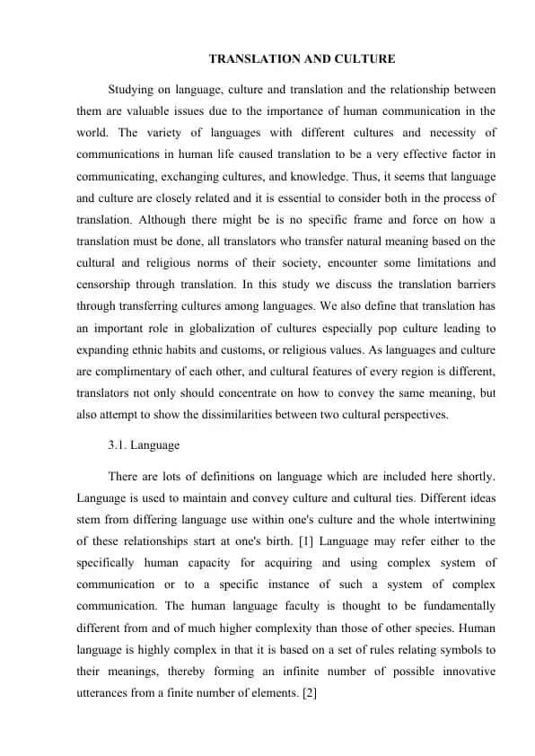 Translation and Culture