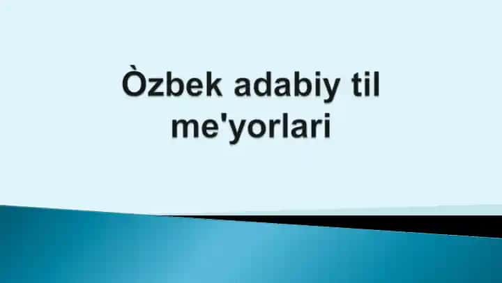 Me'yor-so'z tahlili