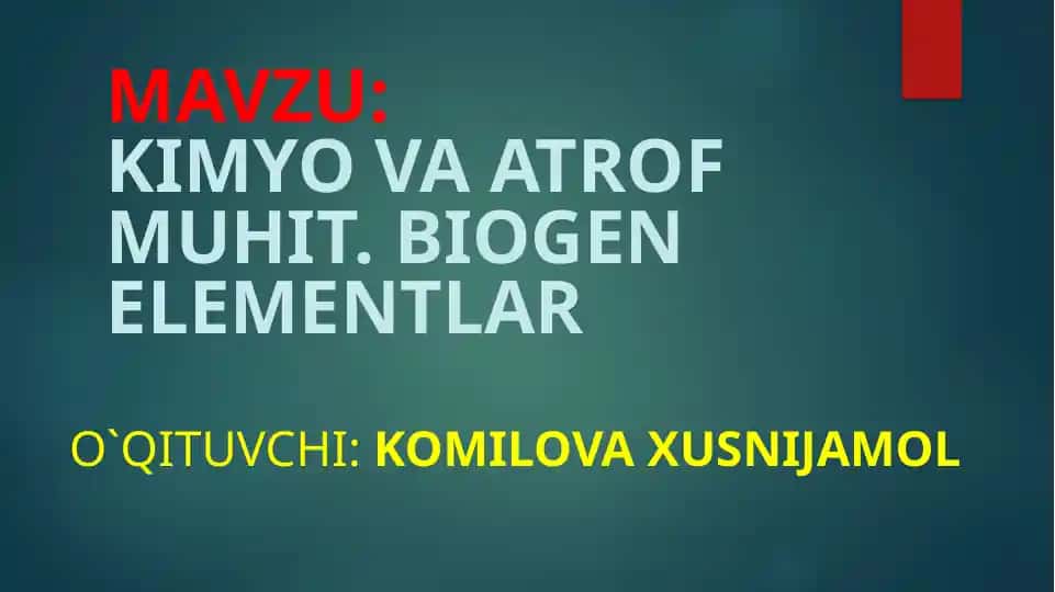 Biojen elementlar