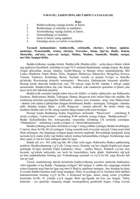 Buddaviylikning vujudga kelishi, ta’limoti