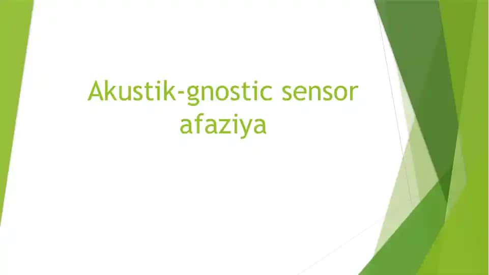 Akustik-gnostik sensor afaziya