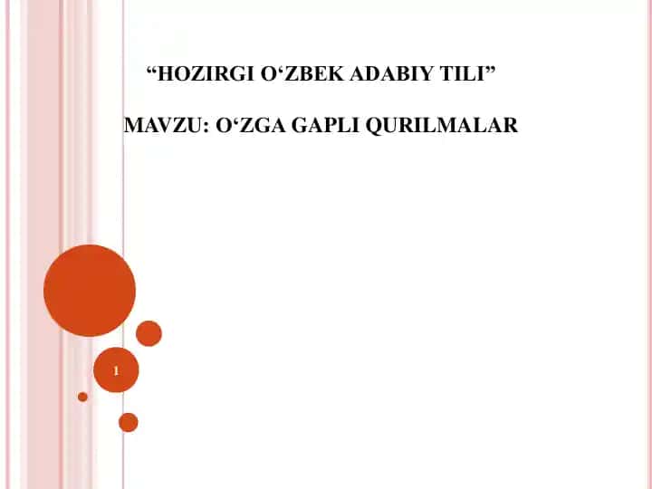 O‘ZGA GAPLI QURILMALAR