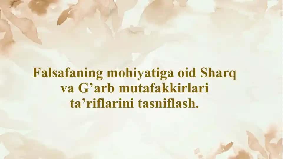 Falsafaning mohiyati