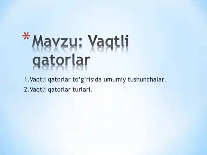 Vaqtli qatorlar