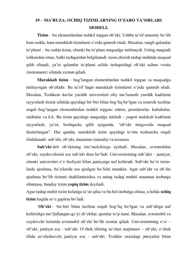 Ta’riflar va tushunchalar: Iqtisodiyotga tatbiqlar