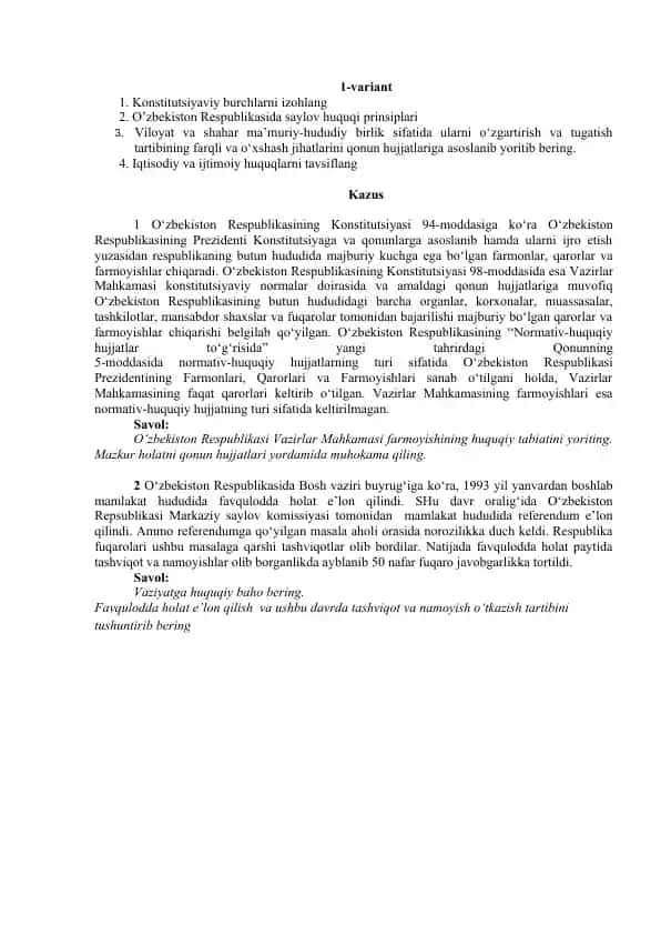 Konstitutsiyaviy burchlarni izohlang
