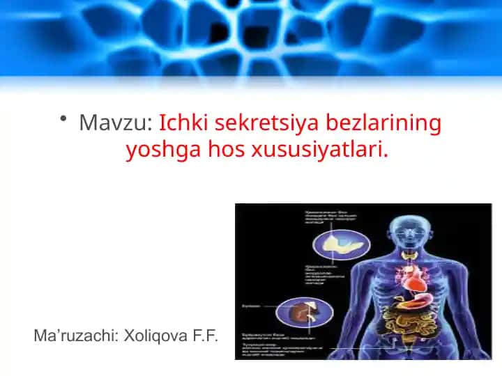 Ichki sekretsiya bezlarining yoshga xos xususiyatlari