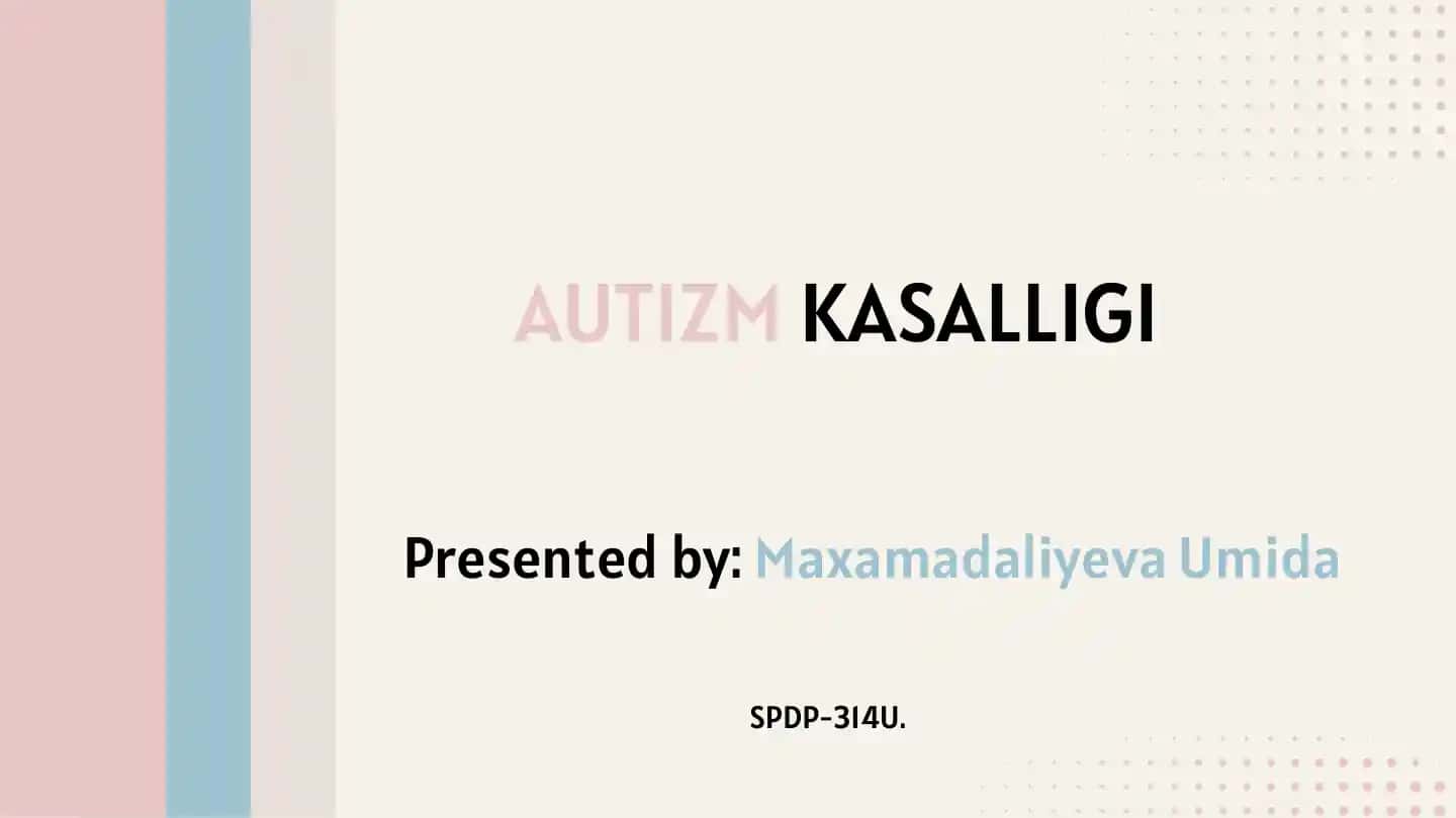Autizm kasalligi