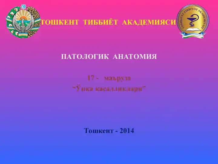 PATOLOGIK ANATOMIYA 17-ma'ruza “Ўпка касалликлари”