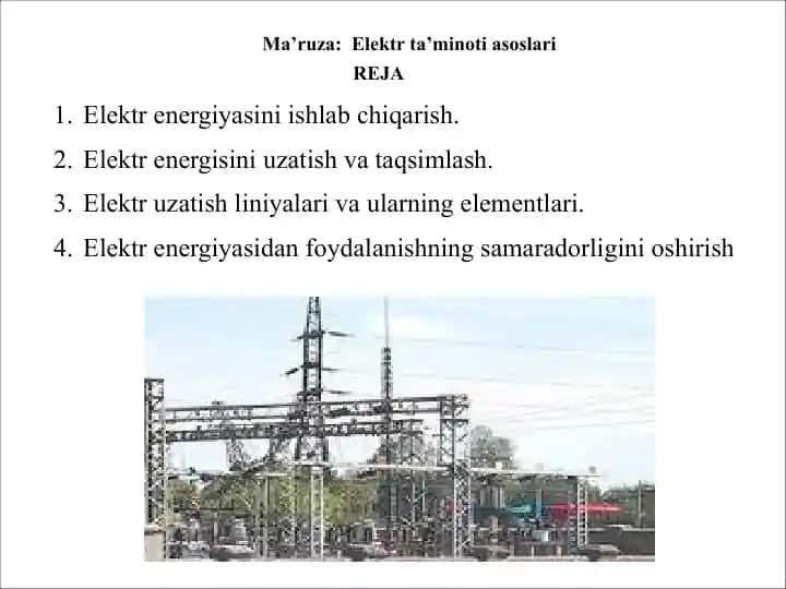 Elektr ta’minoti asoslari