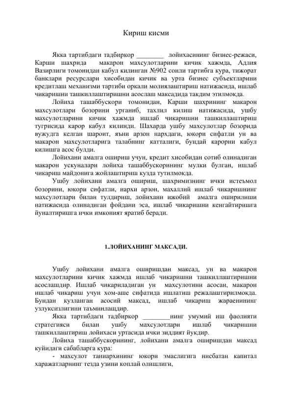 Un va makaron mahsulotlari