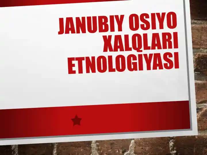 Janubiy Osiyo xalqlari etnologiyasi