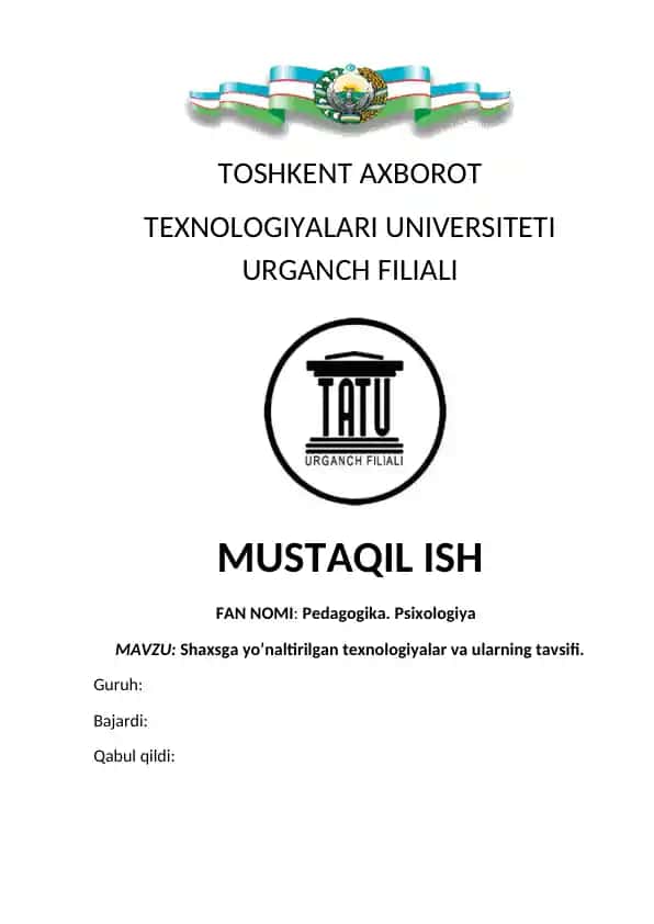 Shaxsga yo’naltirilgan ta’lim nazariyasi va uning mazmuni