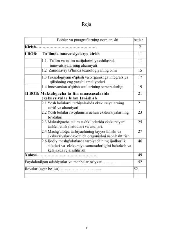 Ta'limda innovatsiyalarga kirish