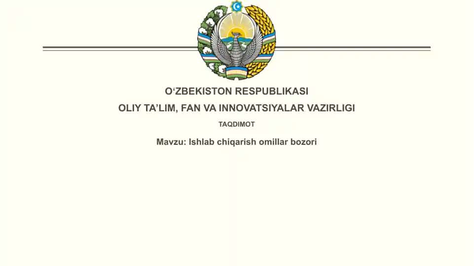 Ishlabchiqarish omillar bozori