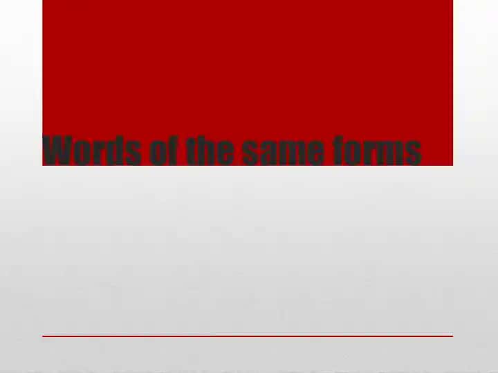 Sources of Homonyms