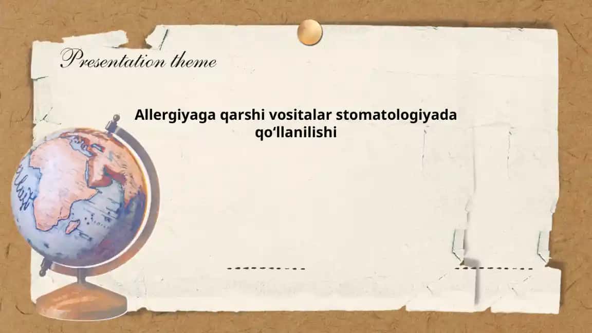 Allergiyaga qarshi vositalar stamatalogiyada qoʻllanilishi