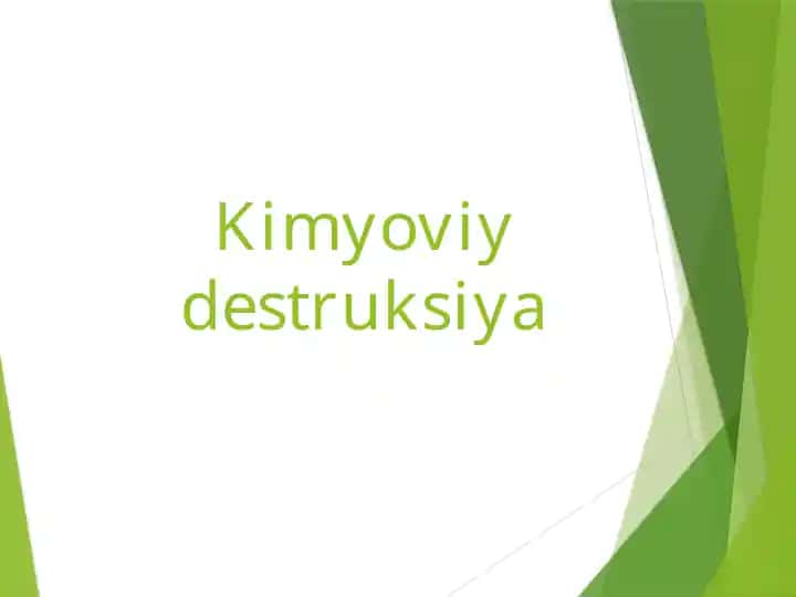 Kimyoviy destruksiya