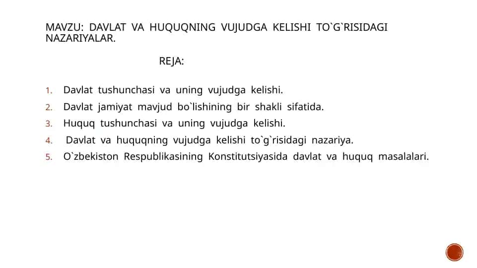 Davlat va Huquqning Vujudga Kelishi To'g'risidagi Nazariyalar