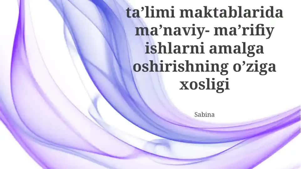 Maxsus Kasb-Hunar Kollejlari Uchun Ma'naviy-Ma'rifiy Ishning O'ziga Xosligi