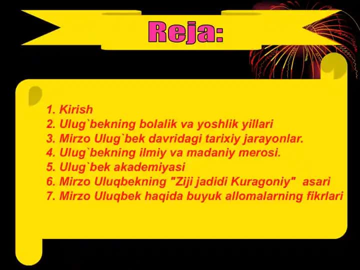 Mirzo Ulug`bek va uning akademiyasi