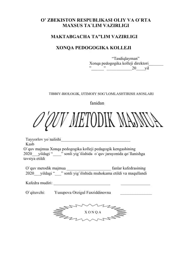 Tibbiy-biologik, ijtimoiy sog'lomlashtirish asoslari