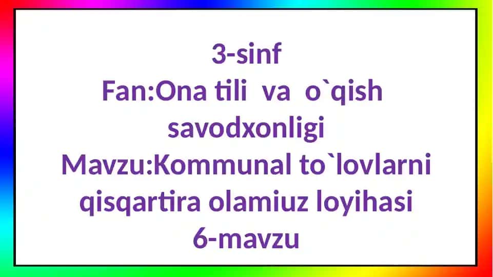 Kommunal to'lovlar niqisqartira olami uzoqlikasi