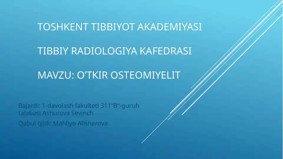 O’tkir osteomiyelit