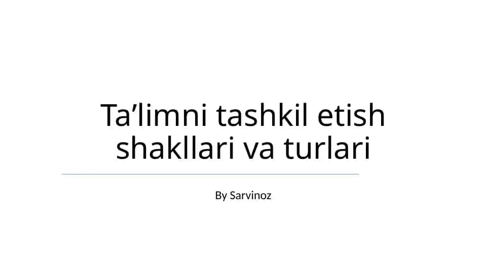 Maxsus ta'lim