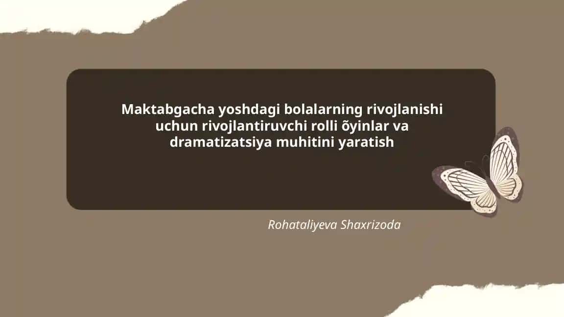 Rolli O'yinlar va Dramatizatsiya