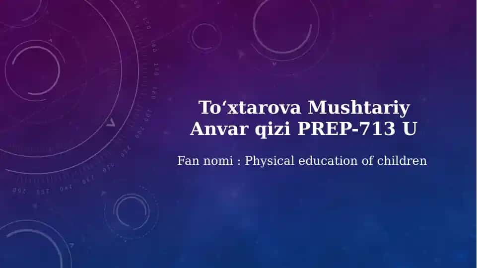 Physical education of children