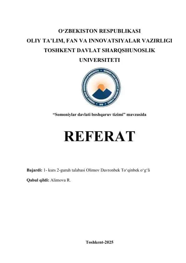 Somoniylar davlati boshqaruv tizimi
