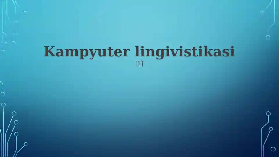 Kompyuter lingivistikasi