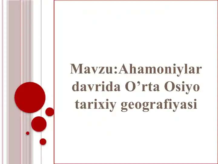 Ahamoniylar tarixiygeografiyasi