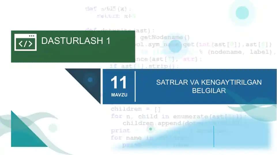 Python dasturlash tilida funksiyalar